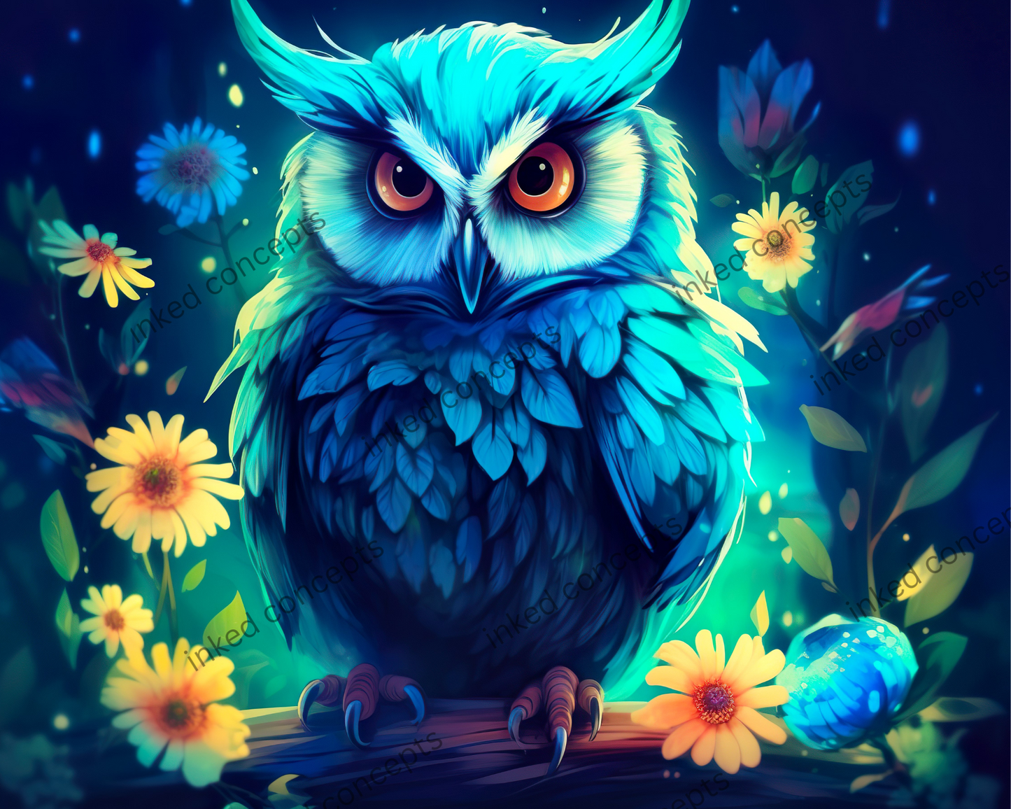 Beautiful Blue Owl (Glow Available)