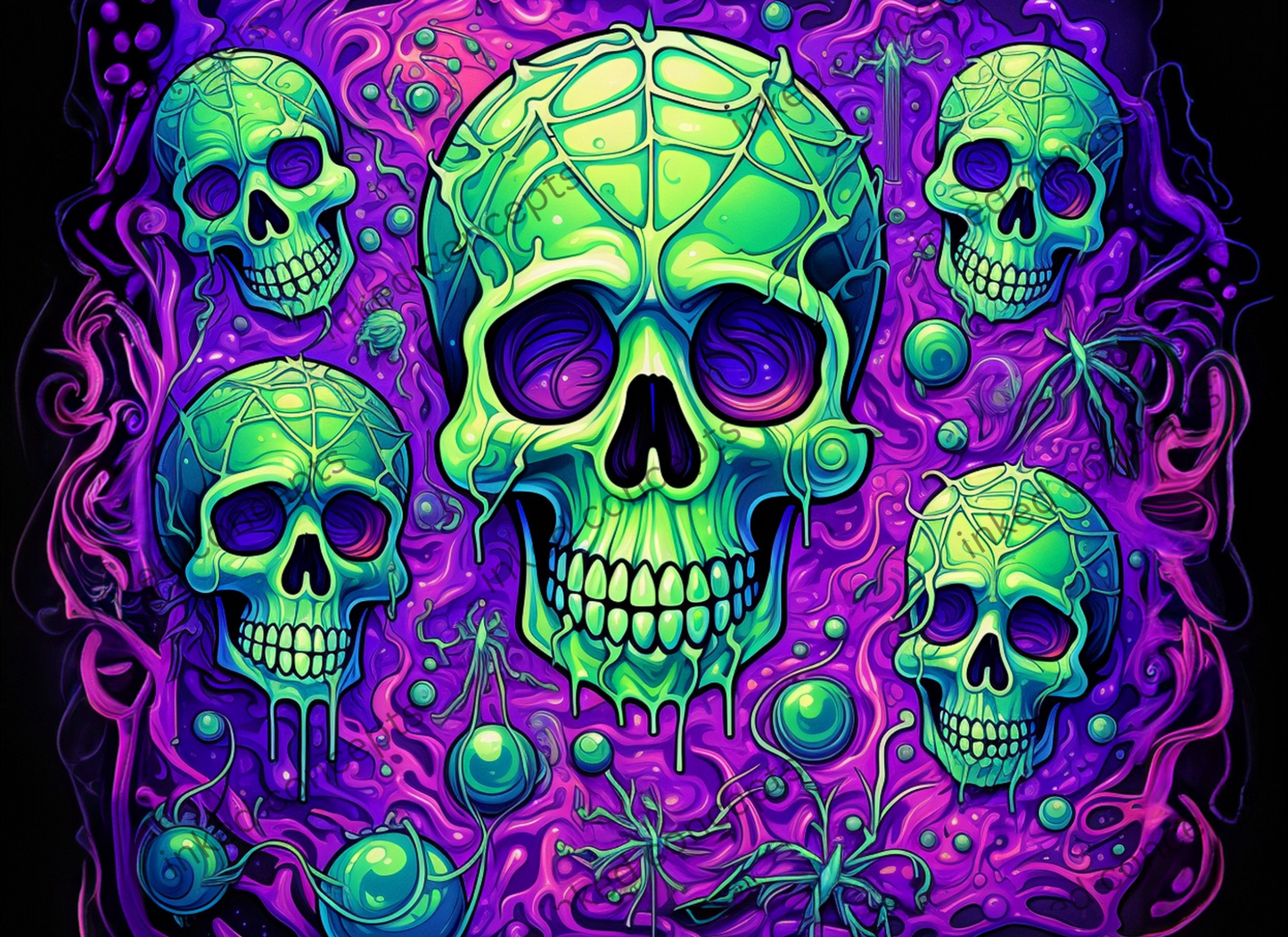 Purple Slimy Skulls (Glow Available)