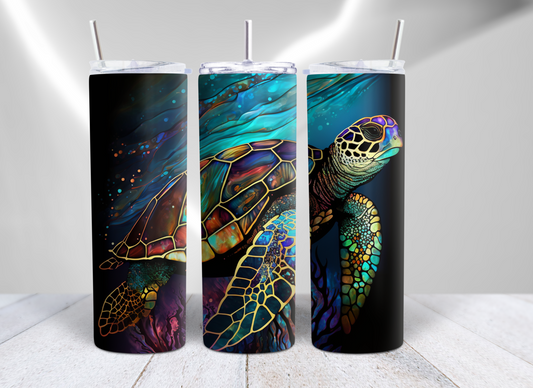 Stained Glass Sea Turtle (Glow Available)