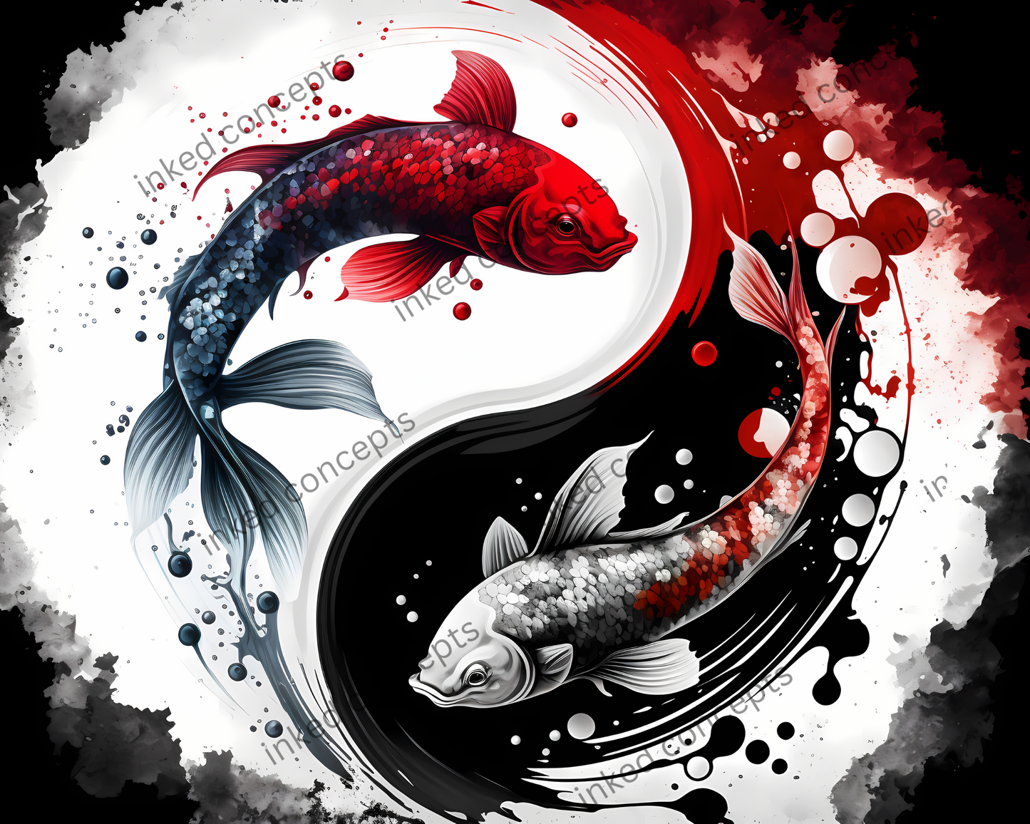 Yin and Yang Koi Fish